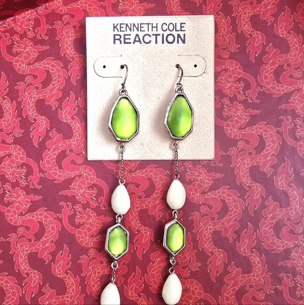 NEW! Kenneth Cole Reaction Silver Tone Chain Drop Earrings